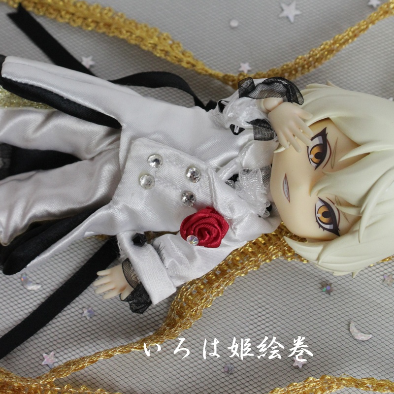 オビツ11♥ピコドー♥PICCODO♥服♥白王子♥ラインテープ♥ロングリボン♥ストーン付