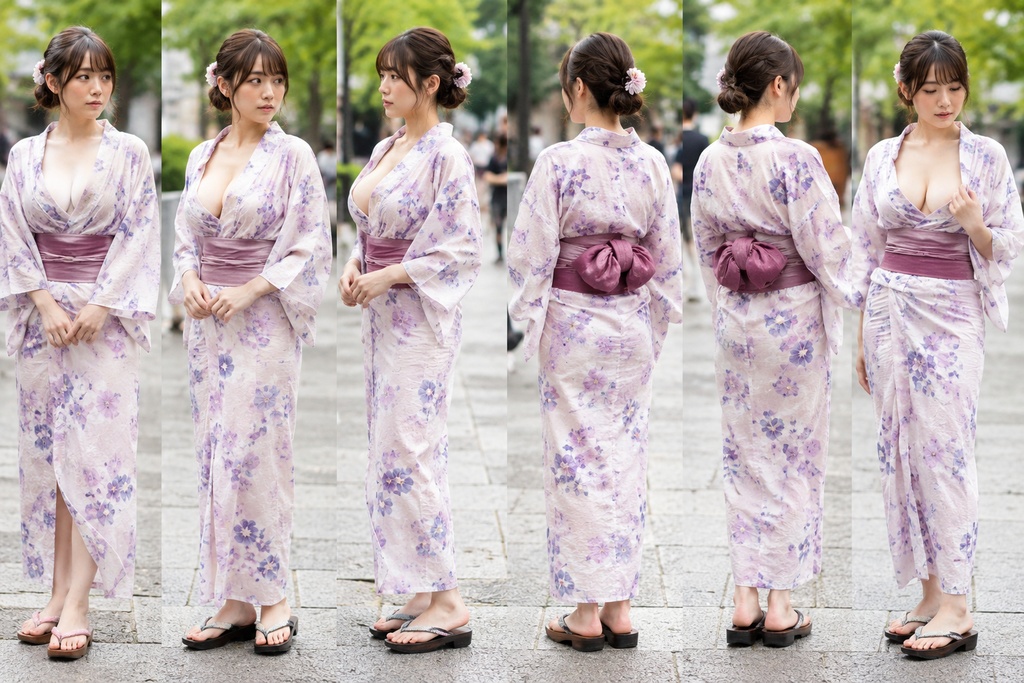 ゆるめの浴衣姿美人 浴衣イメージ資料集