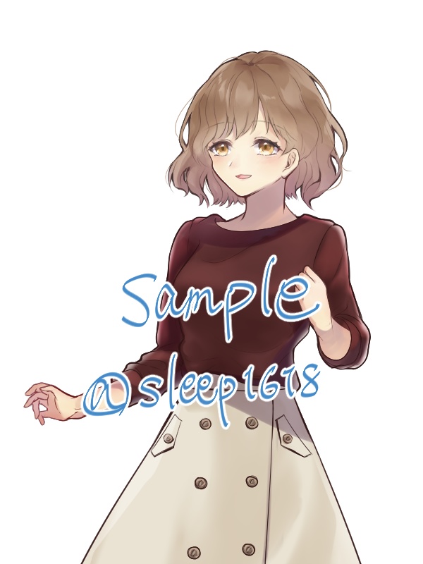 【立ち絵素材】トレンチスカートの女性