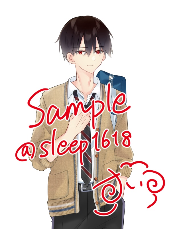 【立ち絵素材】黒髪赤目の少年