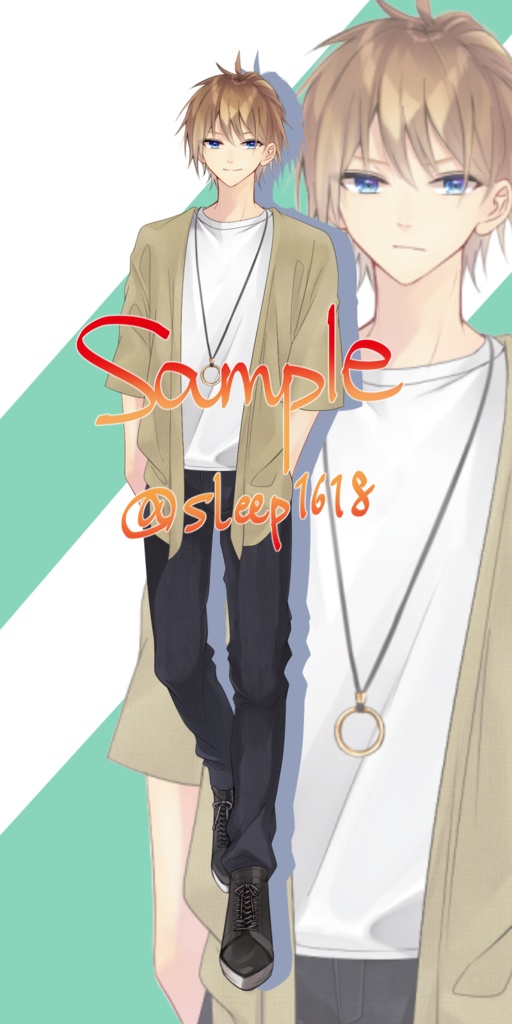 【立ち絵素材】明るい茶髪の青年