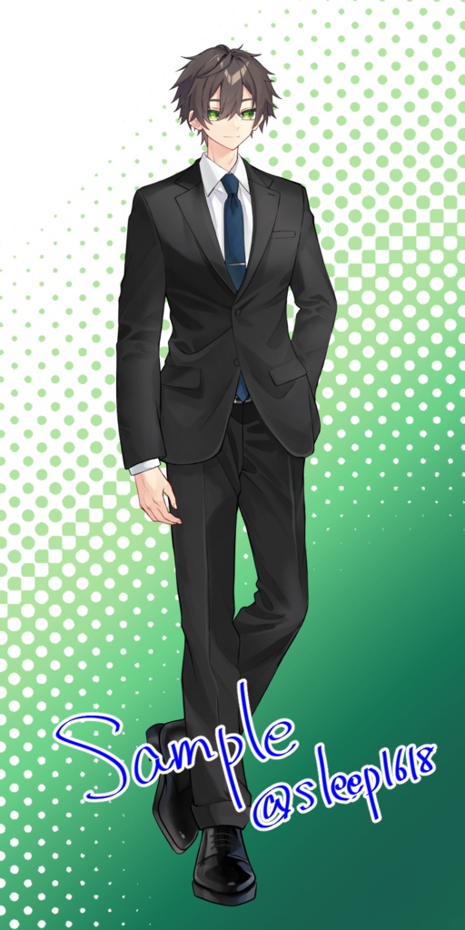 【立ち絵素材】茶髪スーツの男性