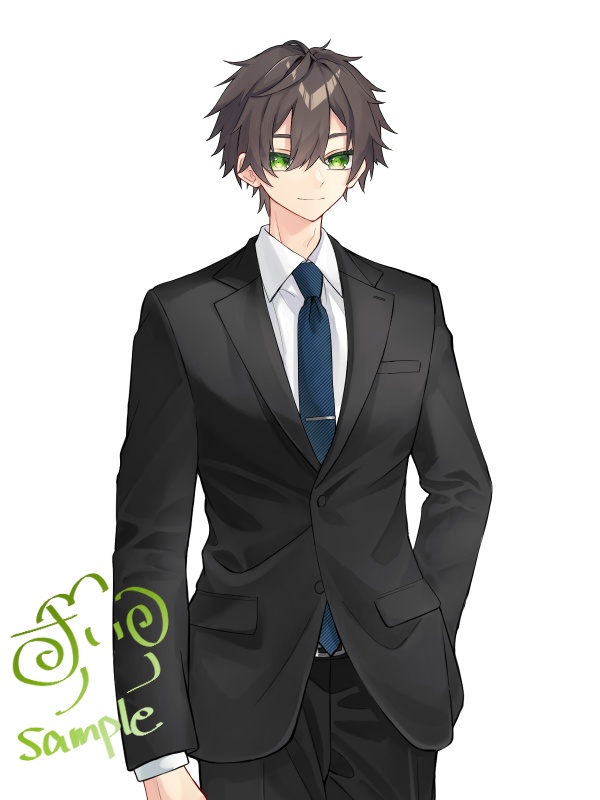 【立ち絵素材】茶髪スーツの男性