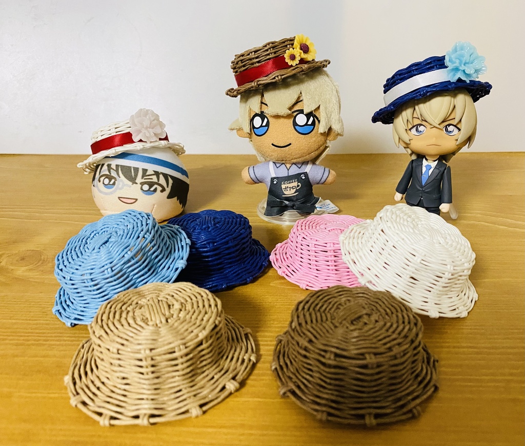 リカちゃん プチブライス 麦わら風帽子 手編み - 人形