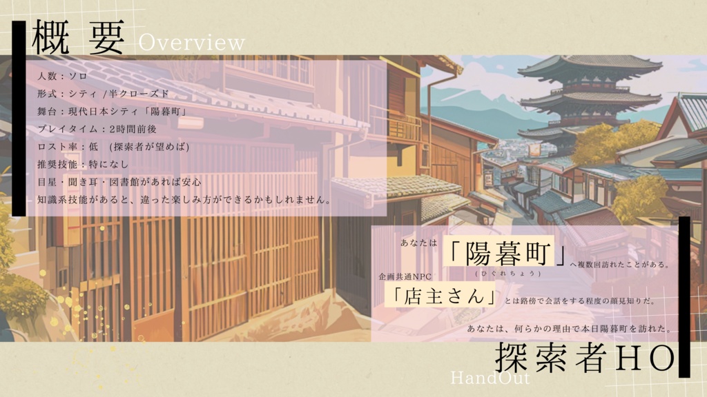 【CoC】綴針【ソロ】