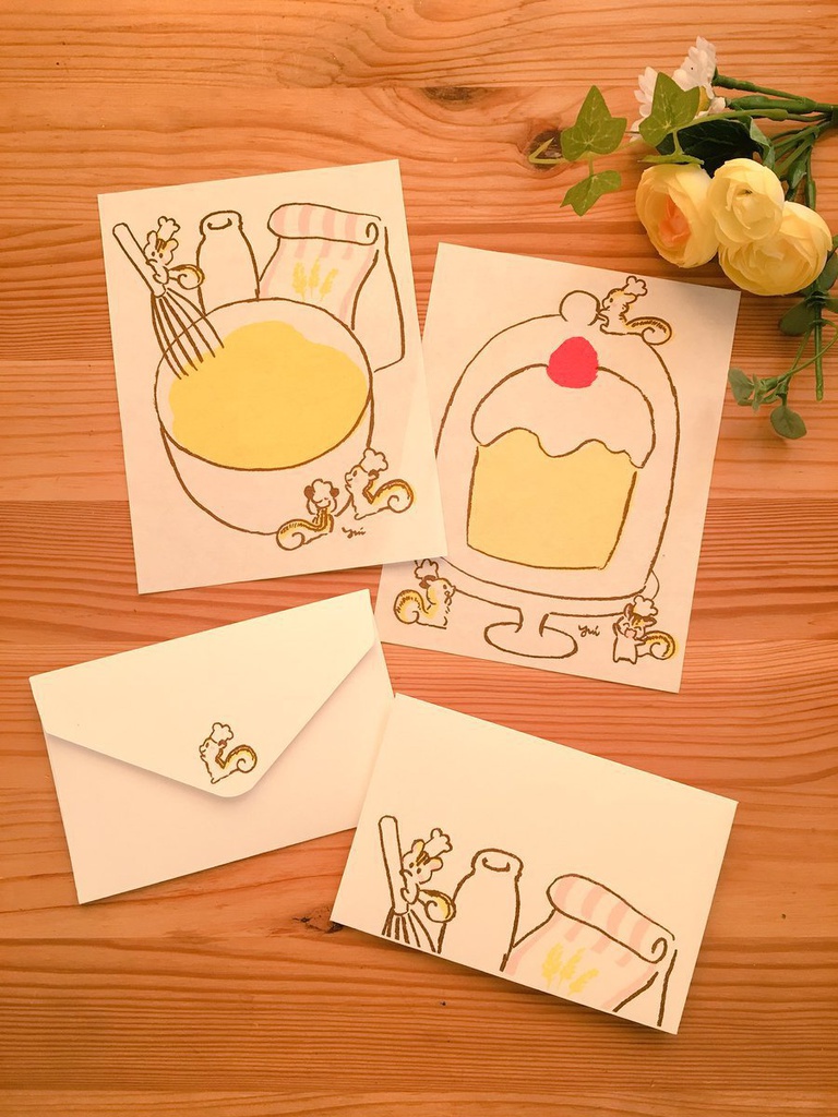 ミニミニレターセット りすとケーキ