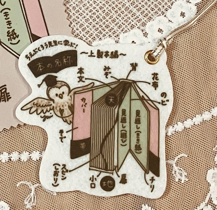 ちえぶくろう先生に学ぶ！本の名称　ふわふわフェルトしおり
