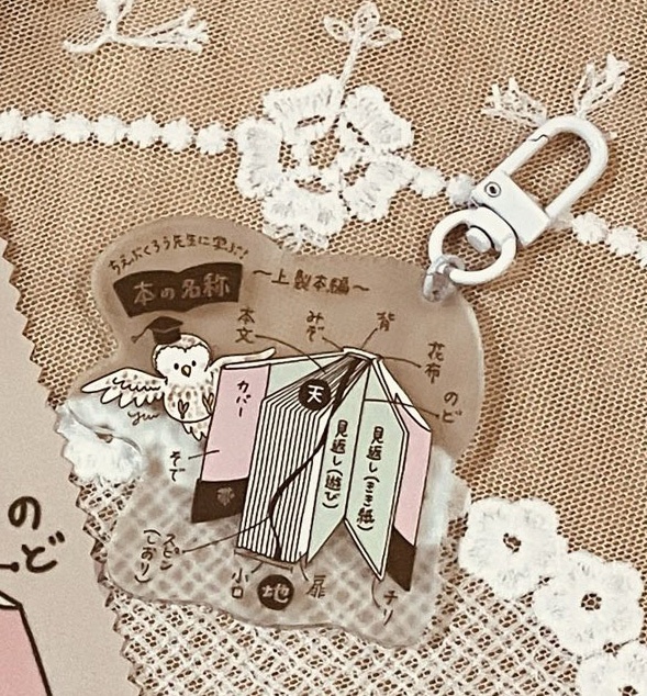 ちえぶくろう先生に学ぶ！本の名称　アクリルキーホルダー