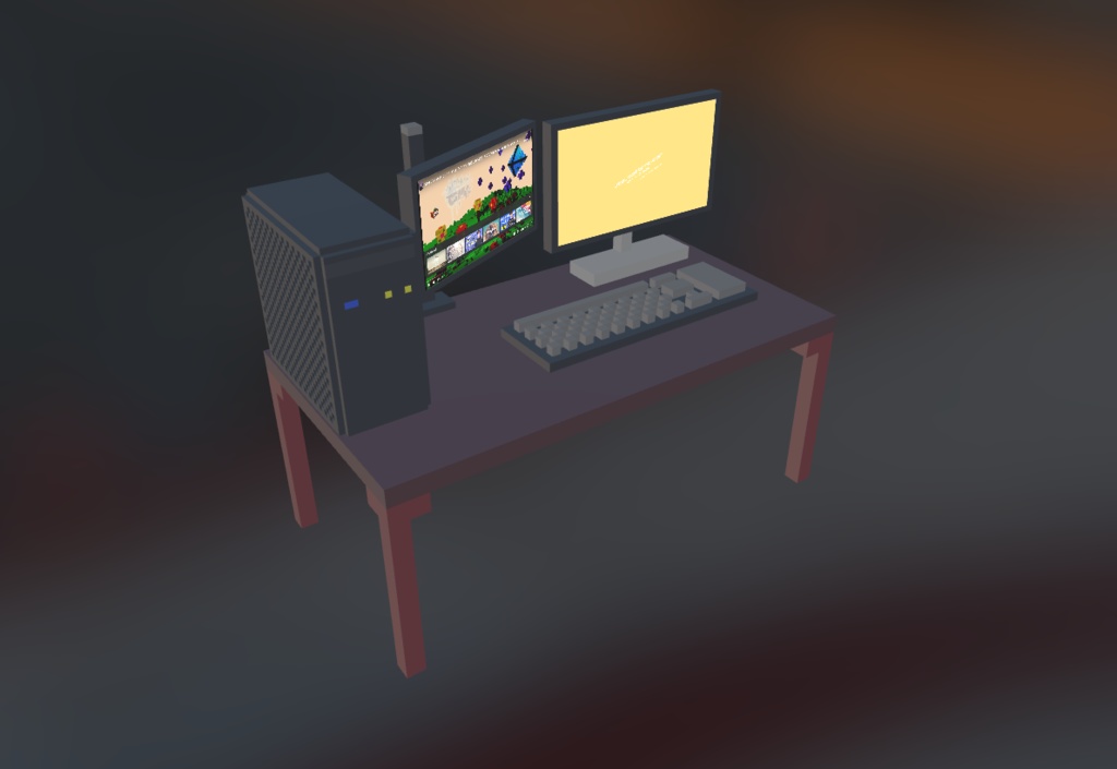 PCデスクキット【ボクセルモデル】