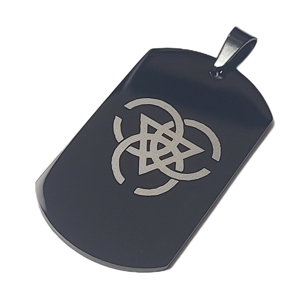 ブルーアーカイブ 校章モチーフ ステンレスドッグタグ ブラック
