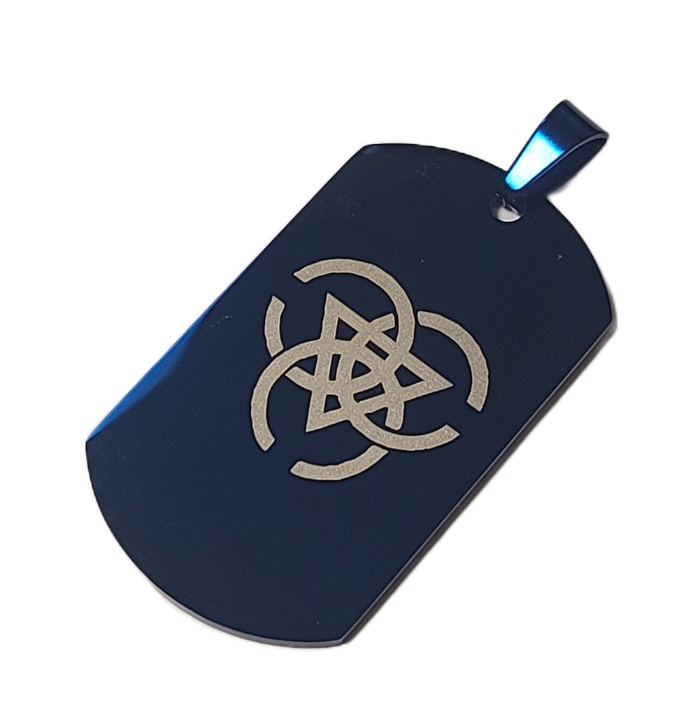 ブルーアーカイブ 校章モチーフ ステンレスドッグタグ ダークブルー