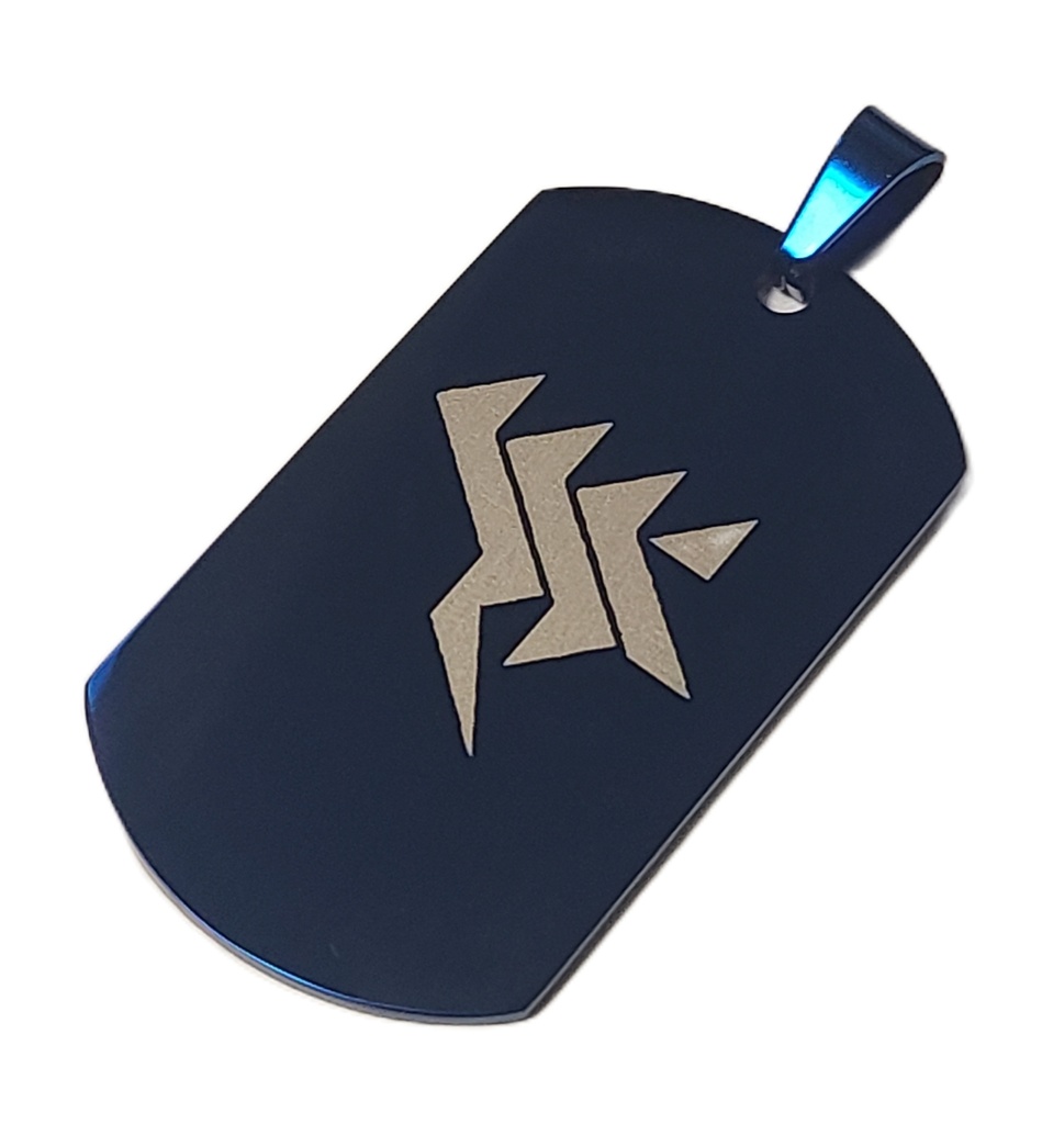 ブルーアーカイブ 校章モチーフ ステンレスドッグタグ ダークブルー