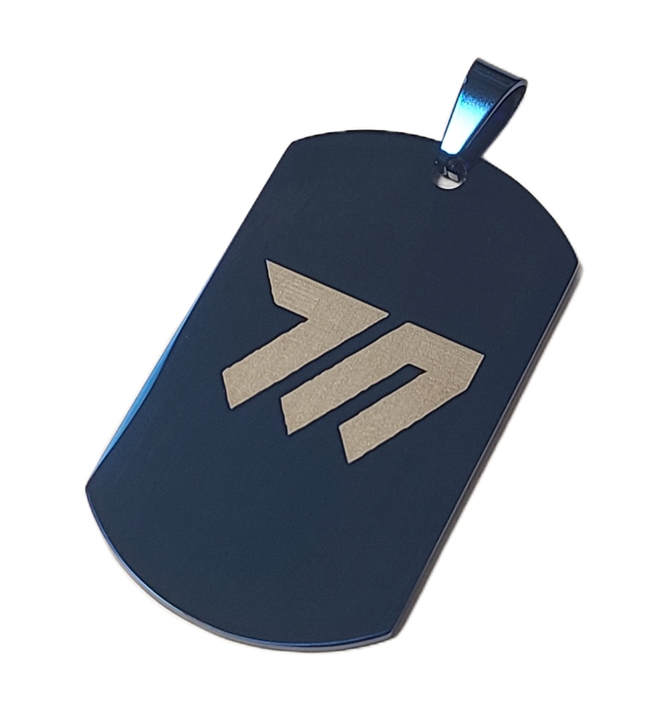 ブルーアーカイブ 校章モチーフ ステンレスドッグタグ ダークブルー
