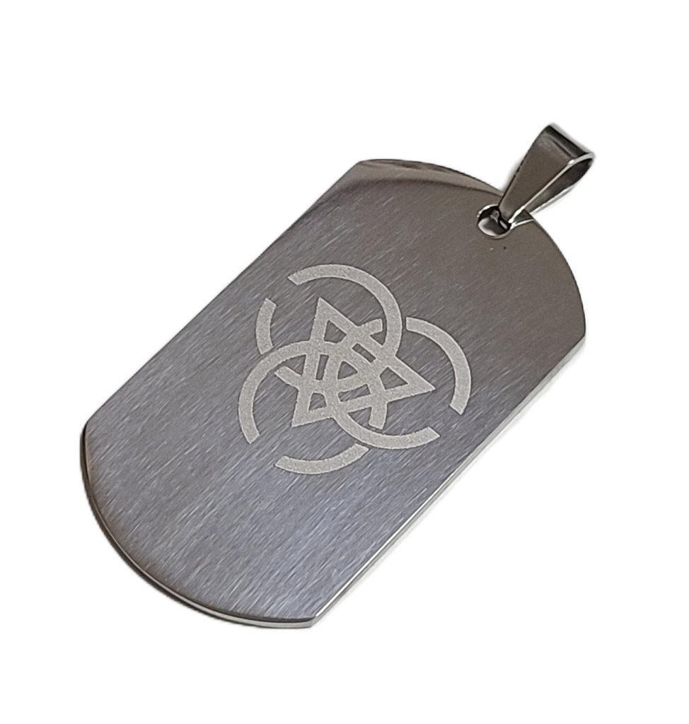 ブルーアーカイブ 校章モチーフ ステンレスドッグタグ シルバー(光沢)