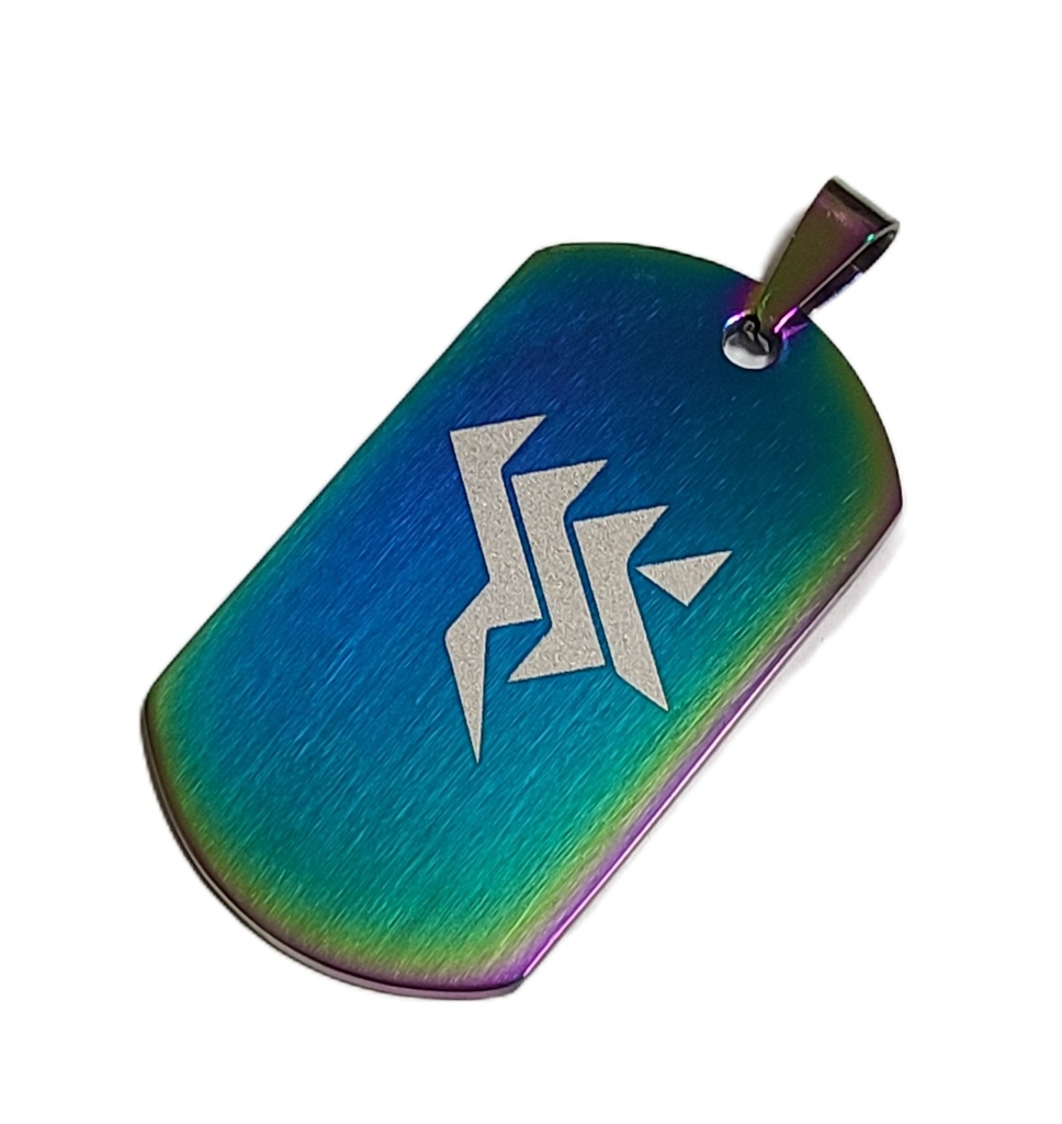 ブルーアーカイブ 校章モチーフ ステンレスドッグタグ マルチカラー(焼色)