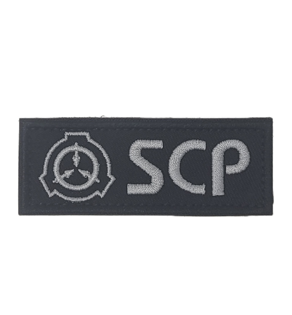 ミリタリー刺繍ワッペン ベルクロ仕様/SCPマーキング風 Sサイズ ブラック  SCP財団 サバイバルゲーム