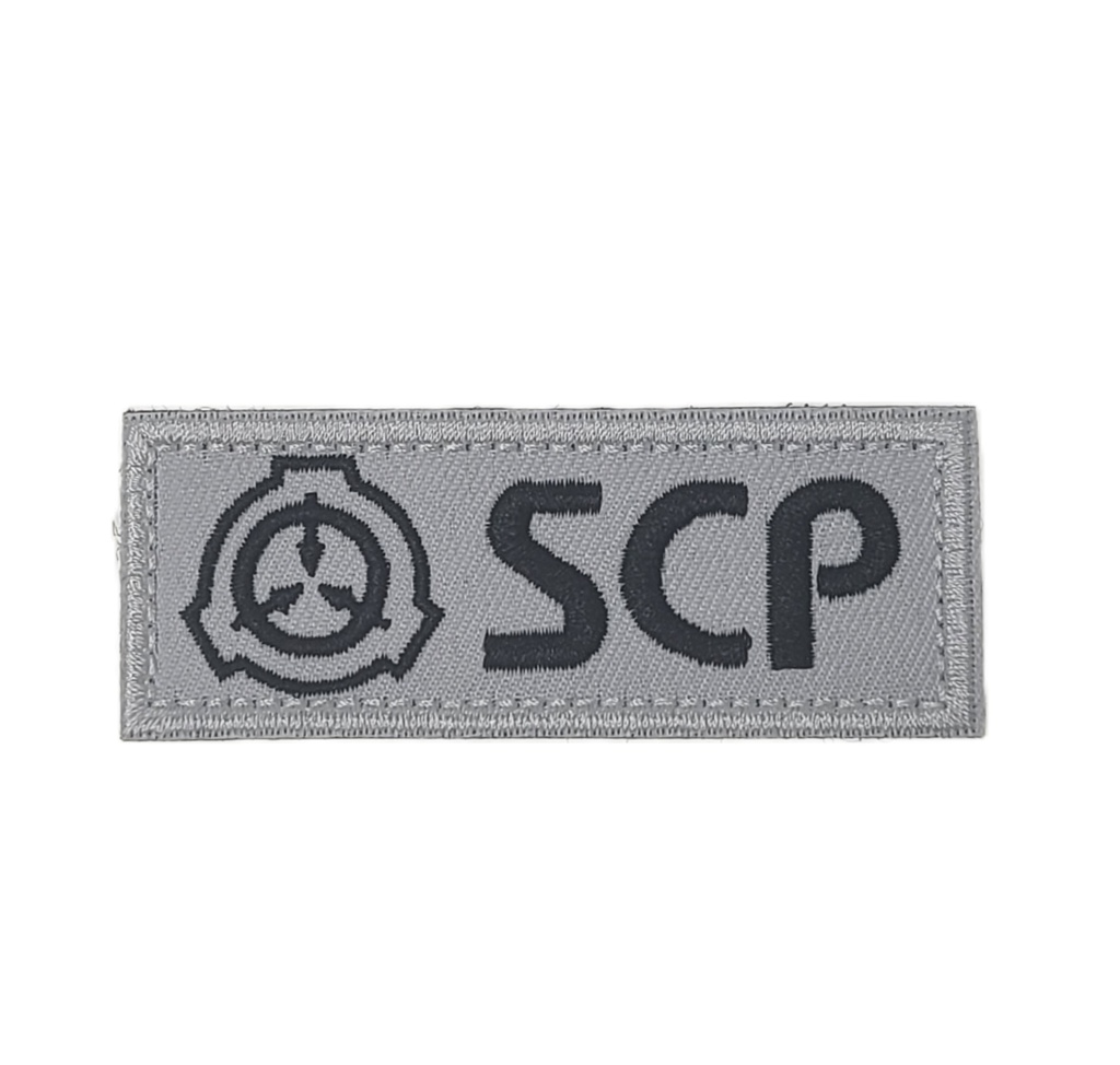 ミリタリー刺繍ワッペン ベルクロ仕様/SCPマーキング風 Sサイズ ホワイト  SCP財団 サバイバルゲーム