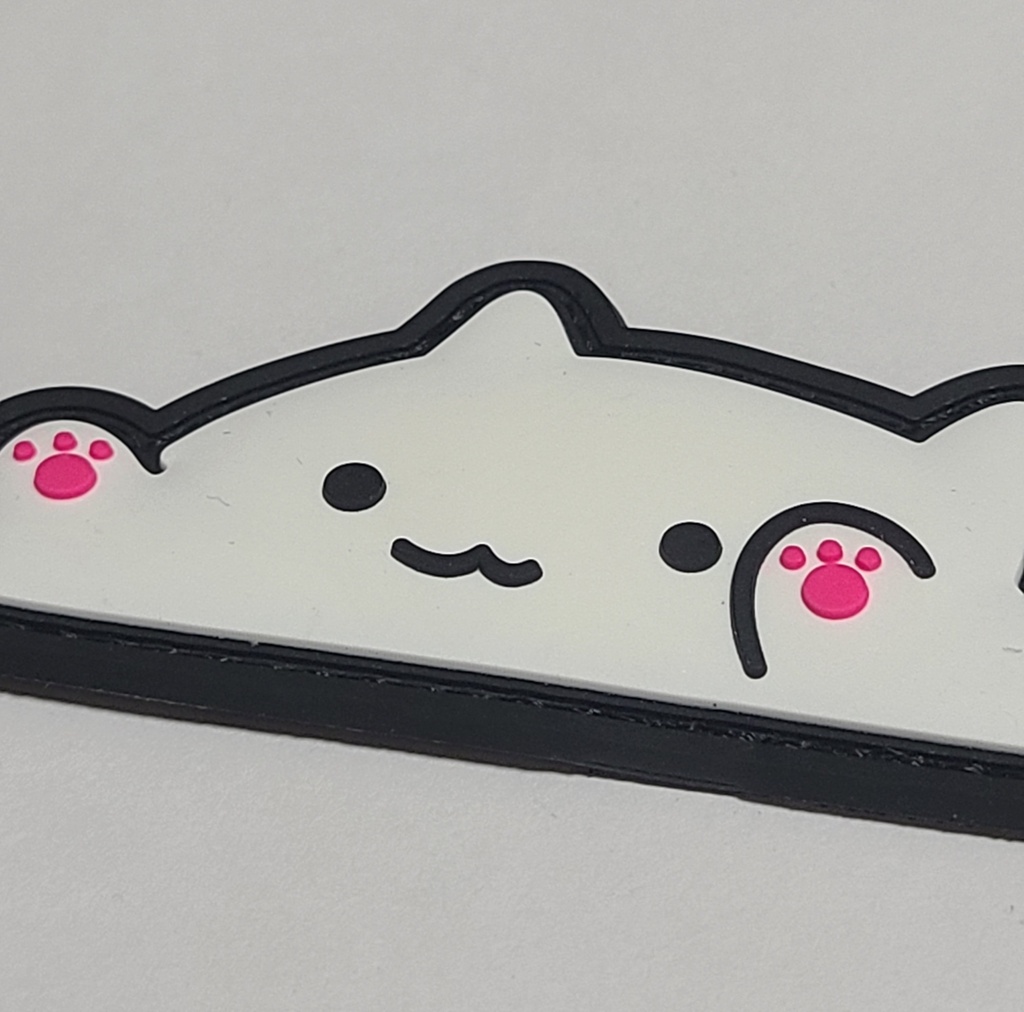 PVC 3D ベルクロワッペン ボンゴキャット ホワイト
