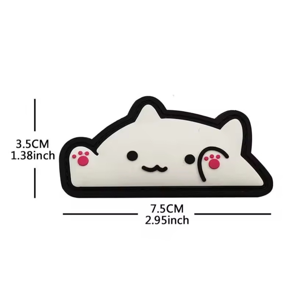 PVC 3D ベルクロワッペン ボンゴキャット ホワイト