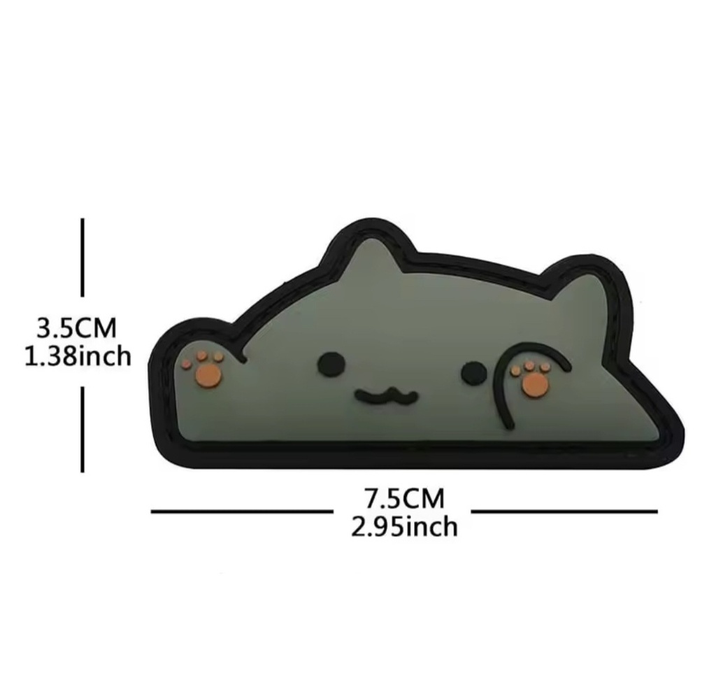 PVC 3D ベルクロワッペン ボンゴキャット グレー