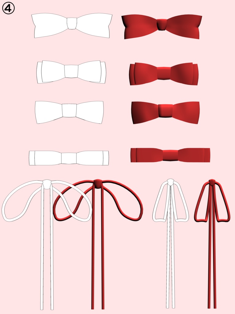 リボン43種+パーツ3種(BOOTH限定)