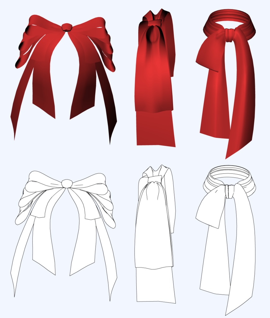 リボン43種+パーツ3種(BOOTH限定)