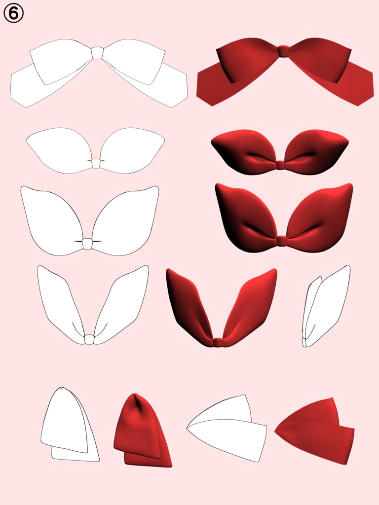 リボン43種+パーツ3種(BOOTH限定)