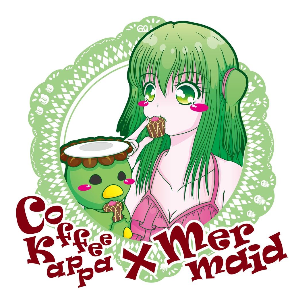 人魚さん & コーヒーカッパ Tシャツ