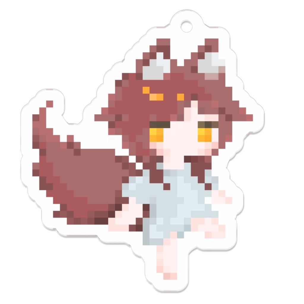 【ドット絵】ぶら下がーる(赤キツネ)