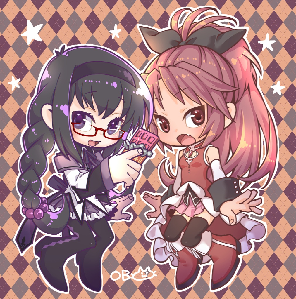 杏子とメガほむのチョコレートラバーキーホルダー