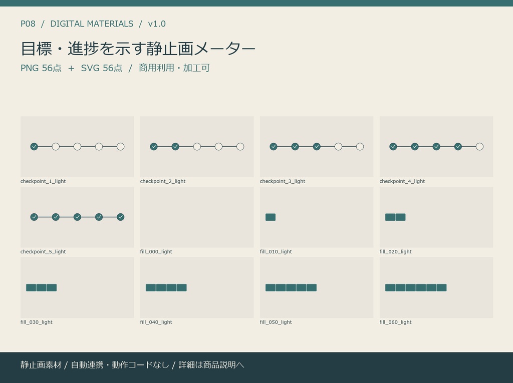 目標・進捗を示す静止画メーター