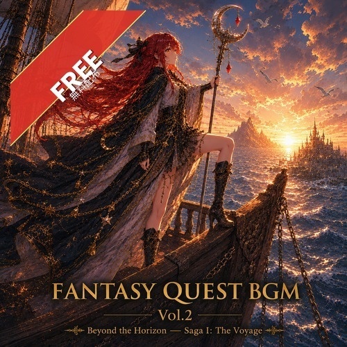 【無料配布】ファンタジーBGM素材「Setting Sail」 / Fantasy Quest BGM Vol.2 試聴版 (商用利用OK)