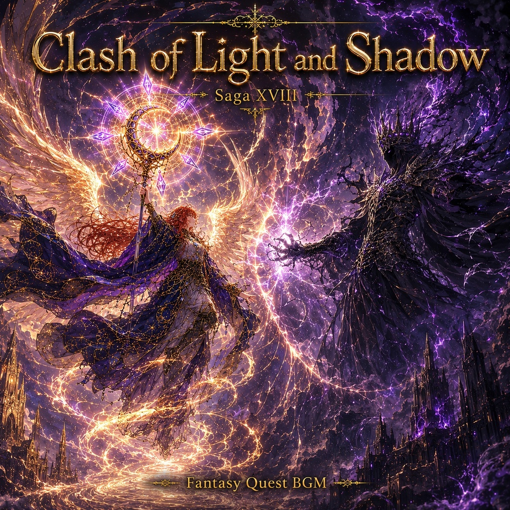 【ファンタジーBGM素材】Fantasy Quest BGM Vol.19 - Clash of Light and Shadow (Saga XVIII 決戦編・全10曲・WAV+MP3同梱・商用利用OK)