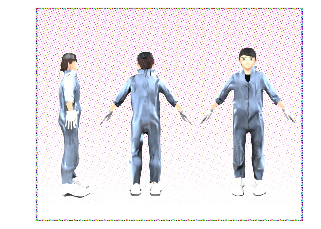 「VRC用オリジナ3Dモデル『ラフ』・ 力を入れた時の筋肉の『締まルり』システム」VRC Avatar Raph + Muscle Flex system