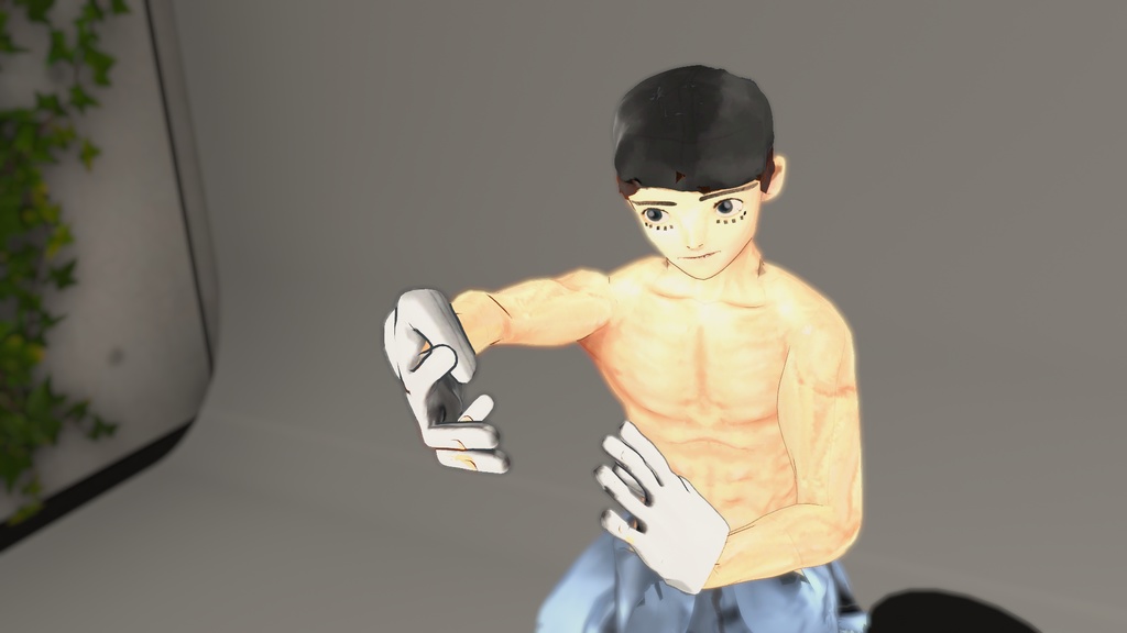 「VRC用オリジナ3Dモデル『ラフ』・ 力を入れた時の筋肉の『締まルり』システム」VRC Avatar Raph + Muscle Flex system
