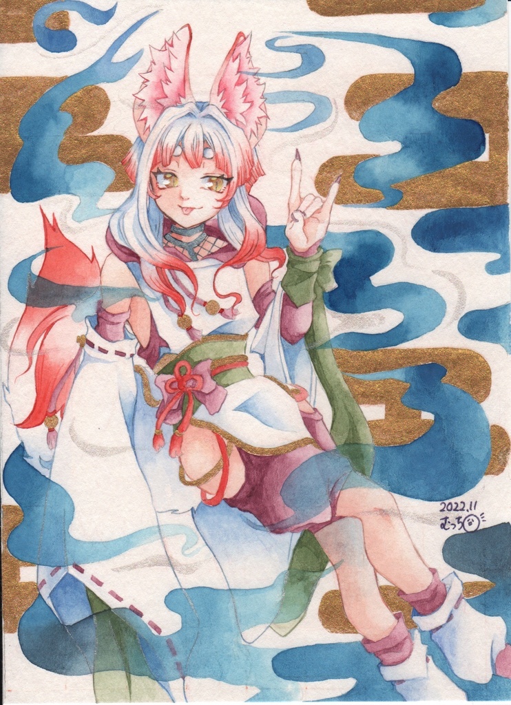 顔彩　原画「暁」