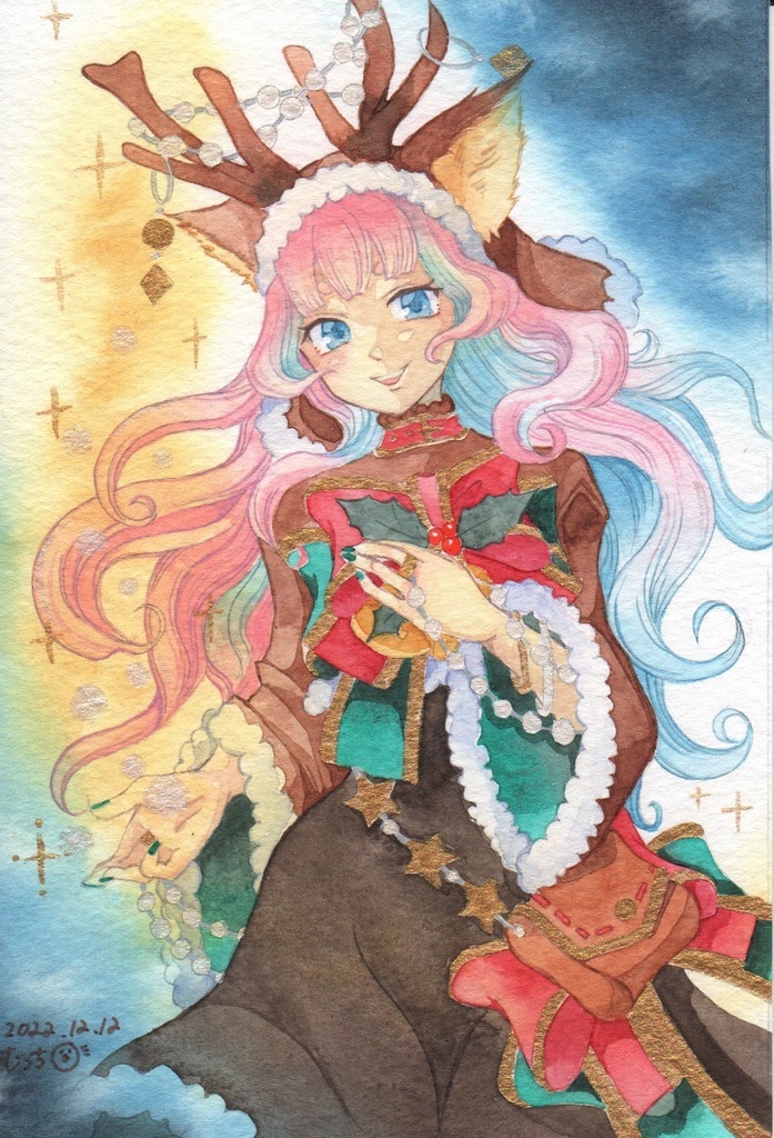 ハガキサイズ 透明水彩原画