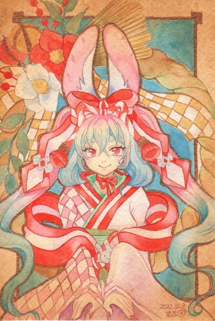 透明水彩原画 うさぎちゃん