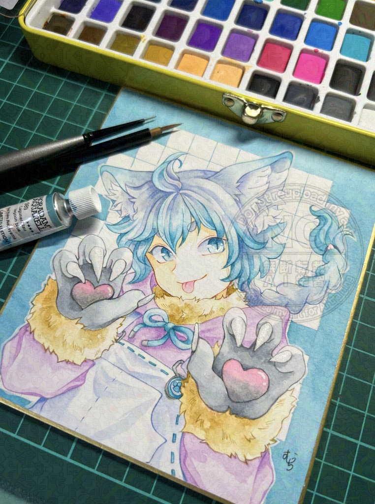 1/4サイズ色紙原画