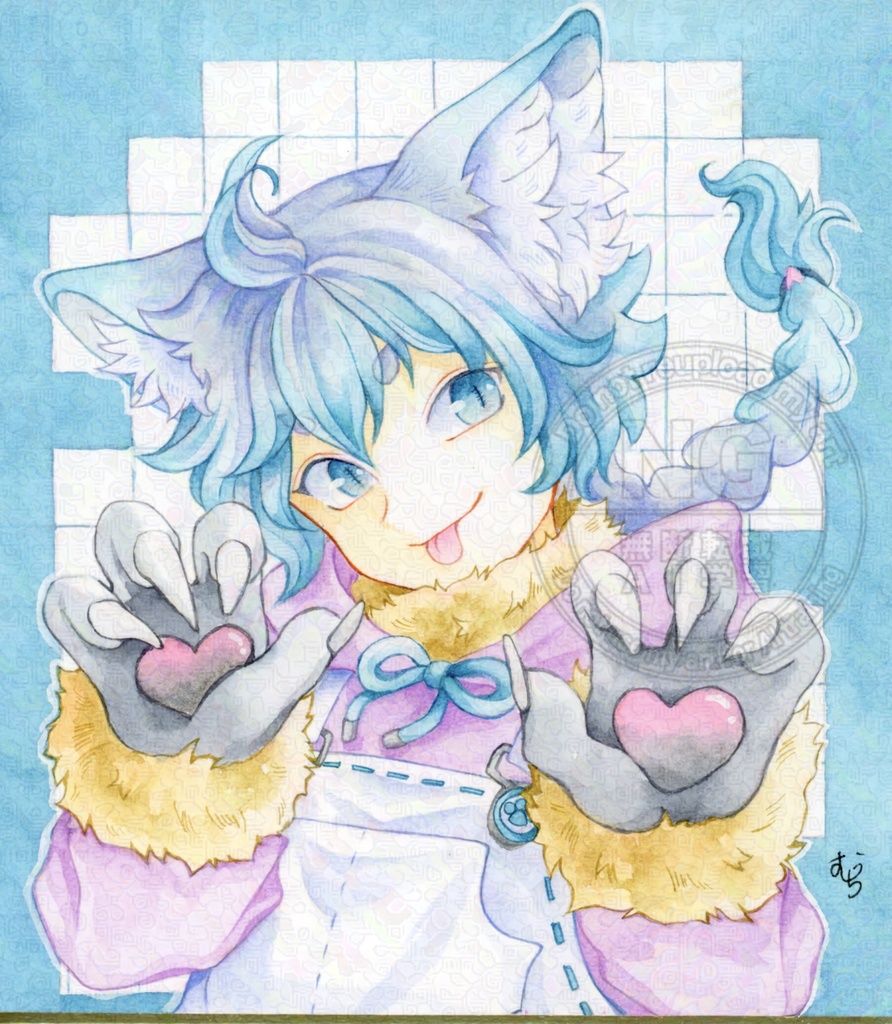 1/4サイズ色紙原画