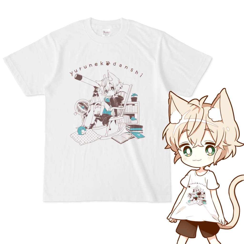 ゆるねこ男子 カジュアルtシャツ しろなっぱbooth Booth