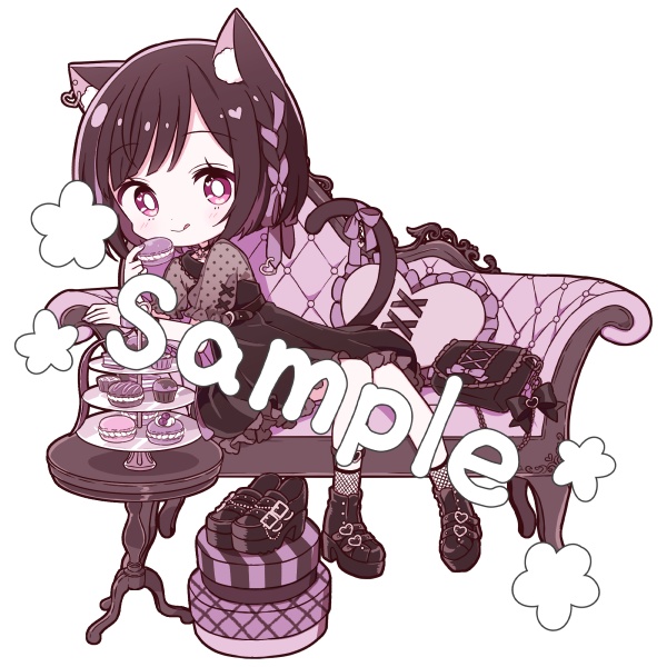 くろねこ女子アクリルキーホルダー