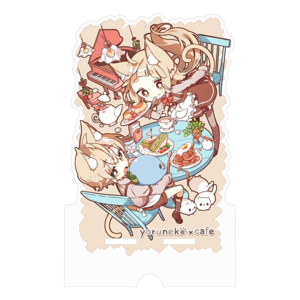 ゆるねこ×カフェ アクリルスマホスタンド