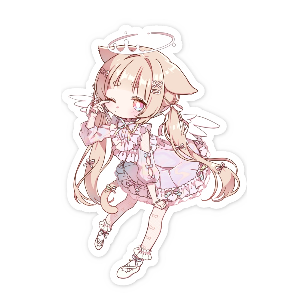 ゆるねこ女子10th スマホステッカー