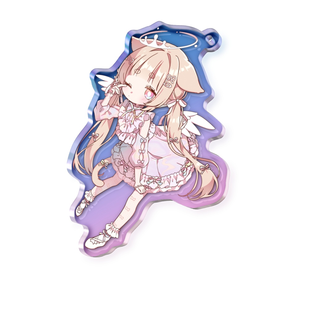 ゆるねこ女子10th　オーロラアクリルキーホルダー