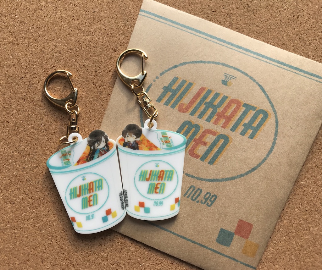 カップ麺風アクキー&伊達組おにぎり缶バッチ