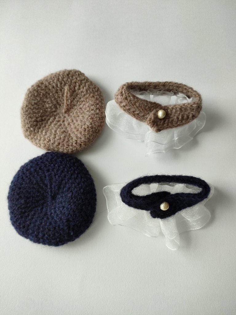 10cmぬい服 オーガンジーケープ&ベレー帽セット