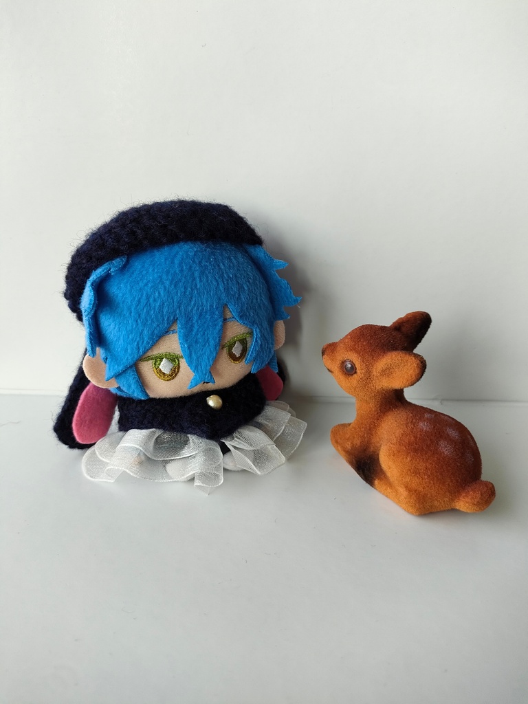 10cmぬい用 けも耳ベレー 垂れうさ耳