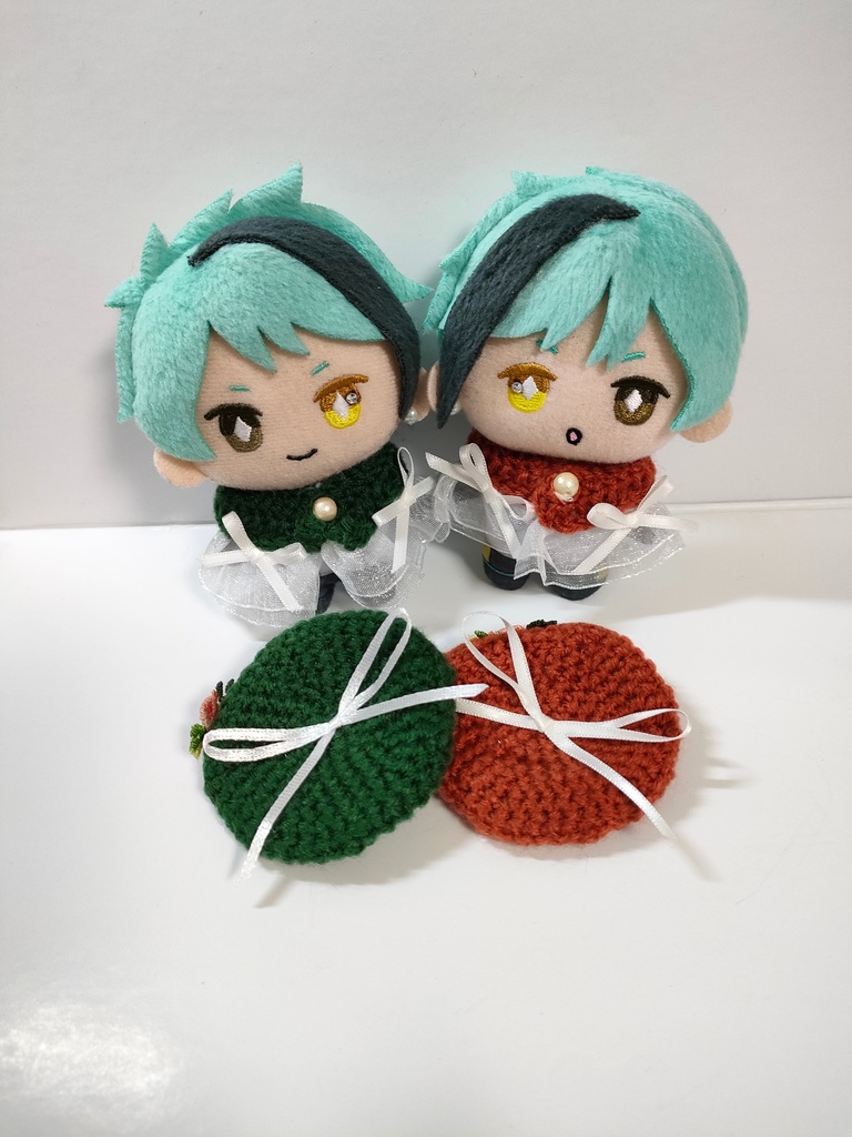 10cmぬい服 ホワイトリボンケープ&ベレーセット