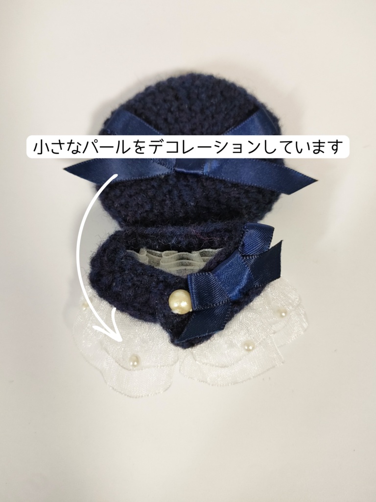 10cmぬい服 サテンリボンケープ&ベレーセット